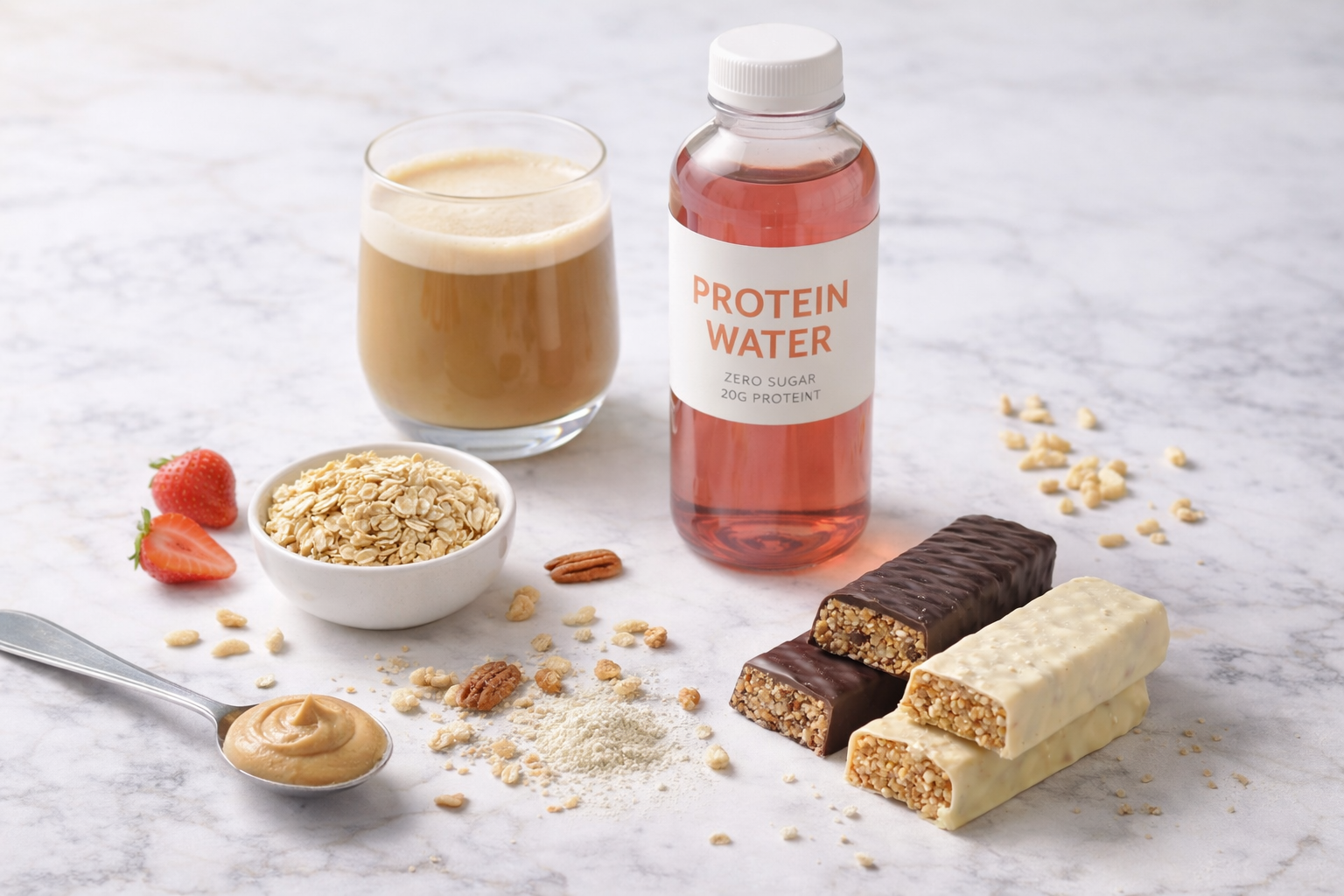 Protein-Enriched Foods: Coffee, Water & Snacks Go High-Protein